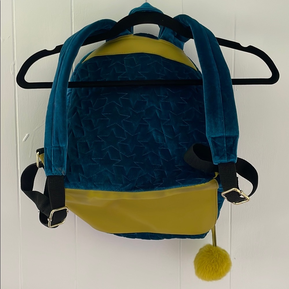 Betsey Johnson Quilted Backpack with Yellow Pom Pom - Picture 6 of 8